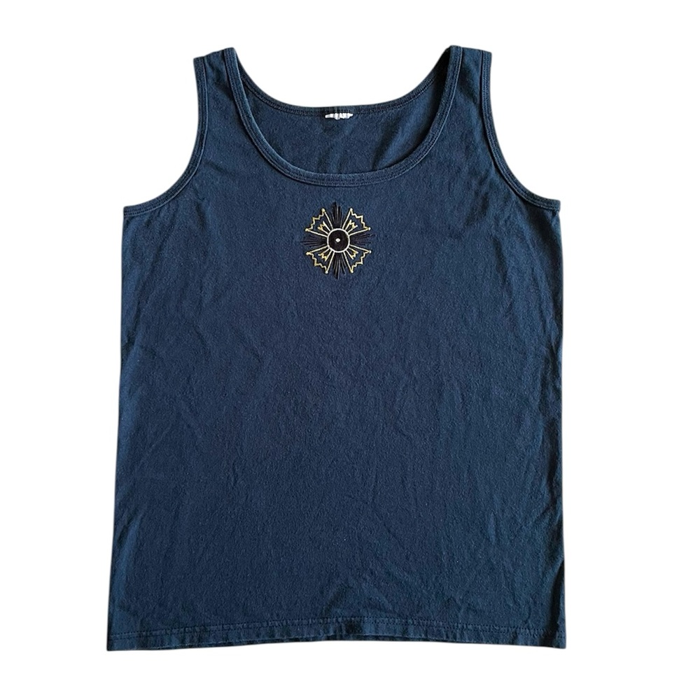 Vintage black Embroidered Tank Top